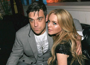 Lindsay Lohan và Robbie Williams hôm thứ 2 vừa rồi.