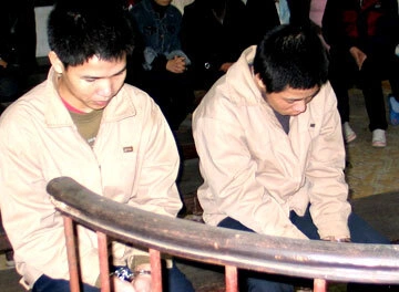 Các bị cáo tại tòa.