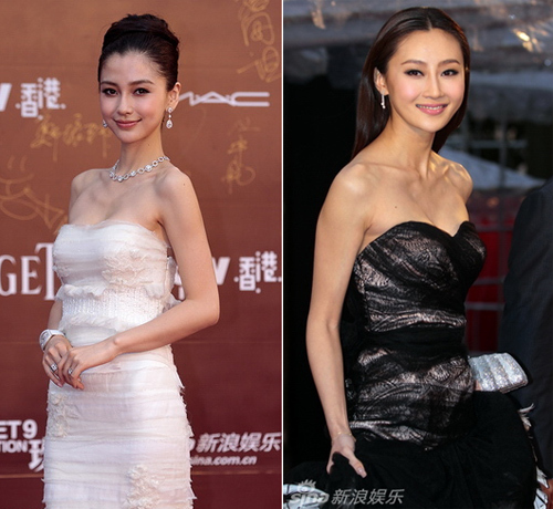 Hai nhan sắc trẻ Angelababy và Lâm Bằng. Mỗi người một phong cách, nhưng cả hai kiều nữ đều rất cuốn hút.