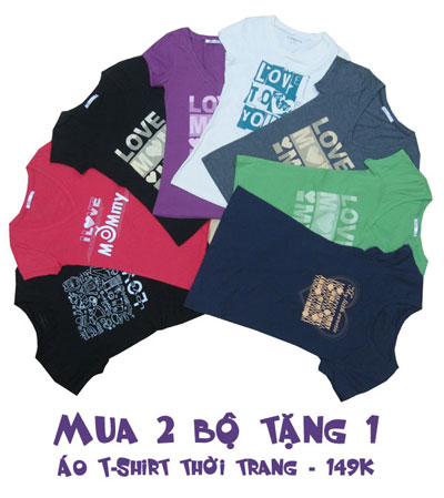 áo T-shirts quà tặng Mua 2 tặng 1