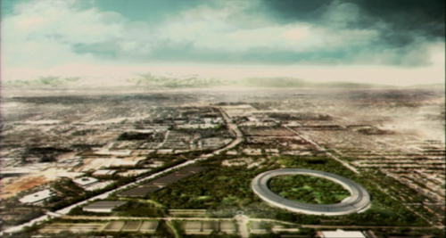 Steve Jobs khá tự hào với bản thiết kế giống phi thuyền hạ cánh.