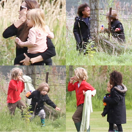 Các con của Angelina và Brad nhanh chóng ra vườn chơi ngay khi vừa dọn đồ đến nhà mới.