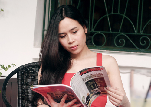 Cô cho biết, có con rồi, cô càng có thêm động lực và sức sáng tạo để làm nghệ thuật. Cô cho biết, có con rồi, cô càng có thêm động lực và sức sáng tạo để làm nghệ thuật.