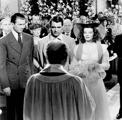 Katharine Hepburn đội chiếc mũ ấn tượng khi làm đám cưới trong phim 'The Philadelphia Story'. Katharine Hepburn đội chiếc mũ ấn tượng khi làm đám cưới trong phim 'The Philadelphia Story'.