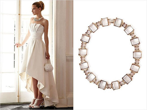 Chiếc váy trắng ngà được làm từ chất liệu satin, may cách điệu với đường cắt cúp duyên dáng trên ngực và chân váy, kết hợp với một đôi giày cao gót điệu đà sẽ làm cô dâu nổi bật hơn bao giờ hết. Giá của chiếc váy là 498 USD, đi kèm đó là vòng cổ Banana Republic Lady, giá 89,5 USD. Chiếc váy trắng ngà được làm từ chất liệu satin, may cách điệu với đường cắt cúp duyên dáng trên ngực và chân váy, kết hợp với một đôi giày cao gót điệu đà sẽ làm cô dâu nổi bật hơn bao giờ hết. Giá của chiếc váy là 498 USD, đi kèm đó là vòng cổ Banana Republic Lady, giá 89,5 USD.