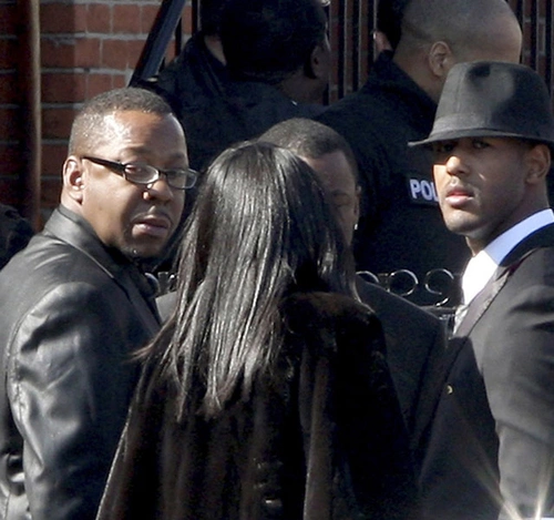 Bobby Brown arrives at the church for Whitney Houston's funeral. Bobby Brown arrives at the church for Whitney Houston's funeral.