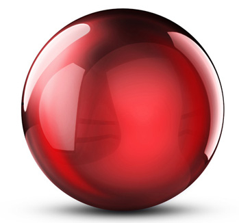 Quả cầu pha lê màu đỏ.