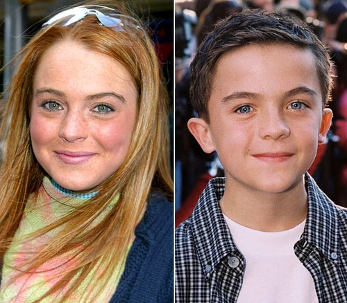 Lindsay và cậu nhóc Frankie Muniz. Lindsay và cậu nhóc Frankie Muniz.