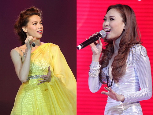 Hồ Ngọc Hà và Mỹ Tâm.