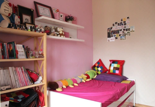 Phòng ngủ với tone màu hồng chủ đạo Phòng ngủ với tone màu hồng chủ đạo