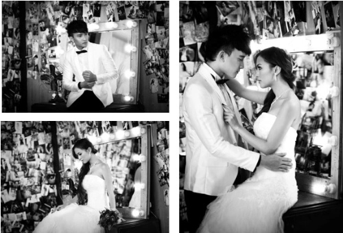 Cặp đôi cá tính, ấn tượng bên ánh sáng lung linh của chiếc bàn trang điểm. Cặp đôi cá tính, ấn tượng bên ánh sáng lung linh của chiếc bàn trang điểm.