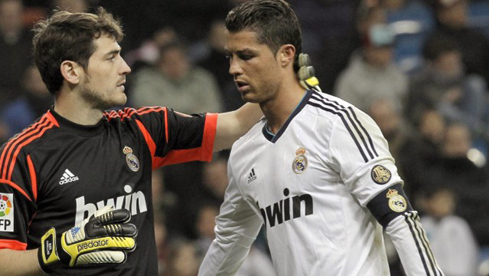 Casillas và C. Ronaldo trong trận đấu. Casillas và C. Ronaldo trong trận đấu.