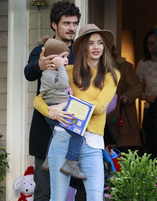 Miranda Kerr bên chồng và con trai. Miranda Kerr bên chồng và con trai.