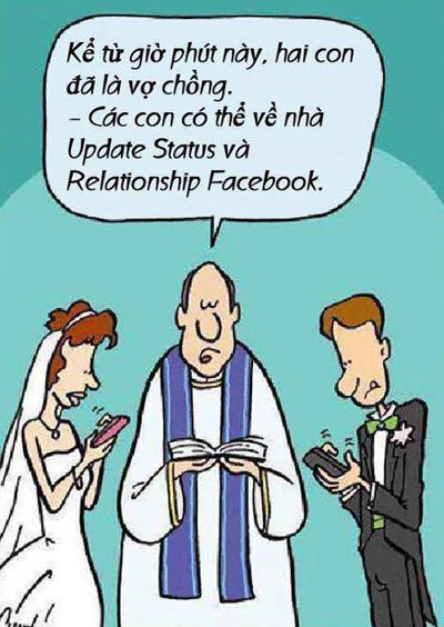 Bức tranh minh họa vui vui về thời đại Facebook. Bức tranh minh họa vui vui về thời đại Facebook.