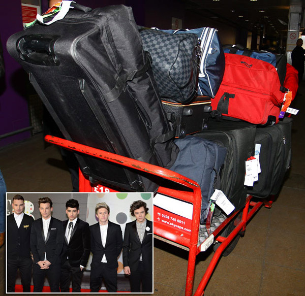 Hành lý của nhóm One Direction. Hành lý của nhóm One Direction.