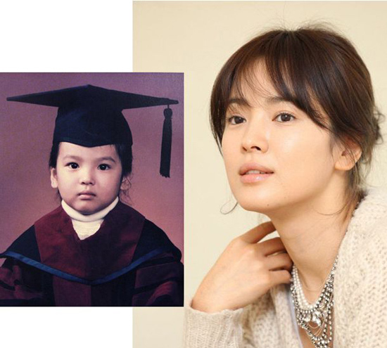 Song Hye Kyo không hổ danh mỹ nhân, từ bé đã xinh như búp bê. Song Hye Kyo không hổ danh mỹ nhân, từ bé đã xinh như búp bê.