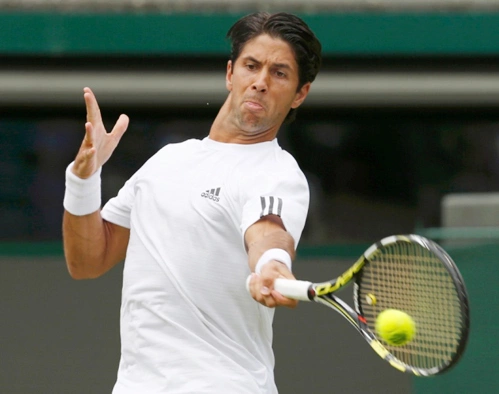 Tư thế đánh hài hước của Verdasco, tay vợt điển trai người Tây Ban Nha. Tư thế đánh hài hước của Verdasco, tay vợt điển trai người Tây Ban Nha.