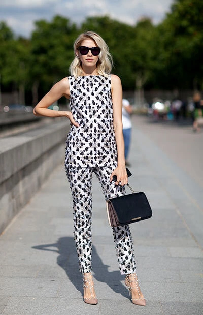 Elena Perminova in Giambattista Valli and Valentino shoes. Elena Perminova in Giambattista Valli and Valentino shoes.