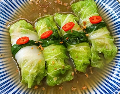 Cải thảo cuộn cá sốt dầu hào - 5