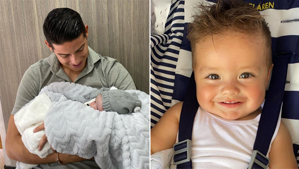 Con trai James Rodriguez khi mới chào đời (trái) nay đã tròn một tuổi. Ảnh: Instagram.