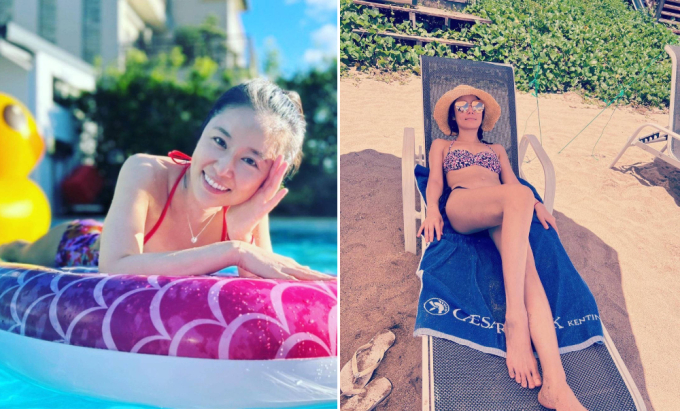 Lâm Tâm Như trong chuyến đi nghỉ gần đây. Ảnh: Weibo