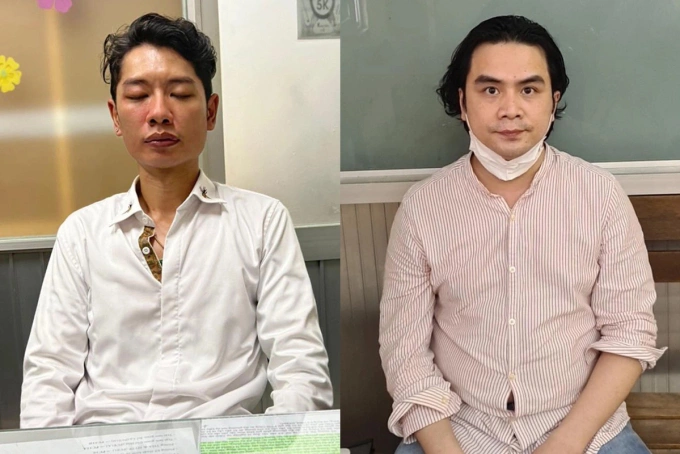 Trần Lê Phạm Trung và Hán Hữu Hải lúc bị bắt. Ảnh: Nhật Vy
