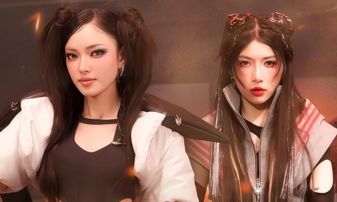 Châu Bùi (trái) và Lyhan từng chung đội ở bài Run của livestage 1.