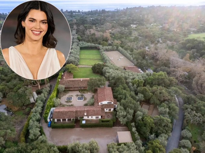 Điền trang Kendall Jenner Montecito Cảnh trên không của điền trang Kendall Jenner tại Montecito