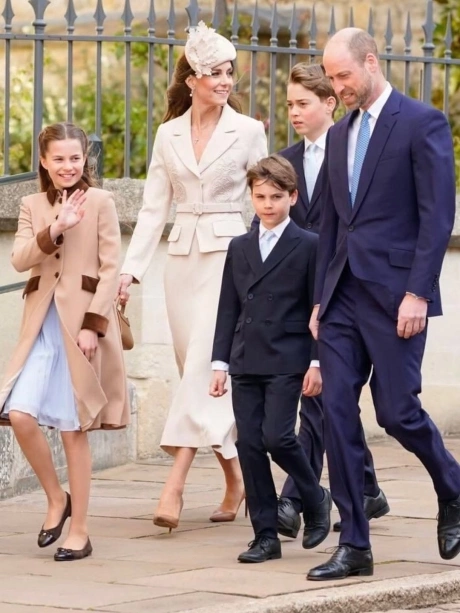William - Kate đưa ba con dự lễ Phục sinh cùng hoàng gia ...